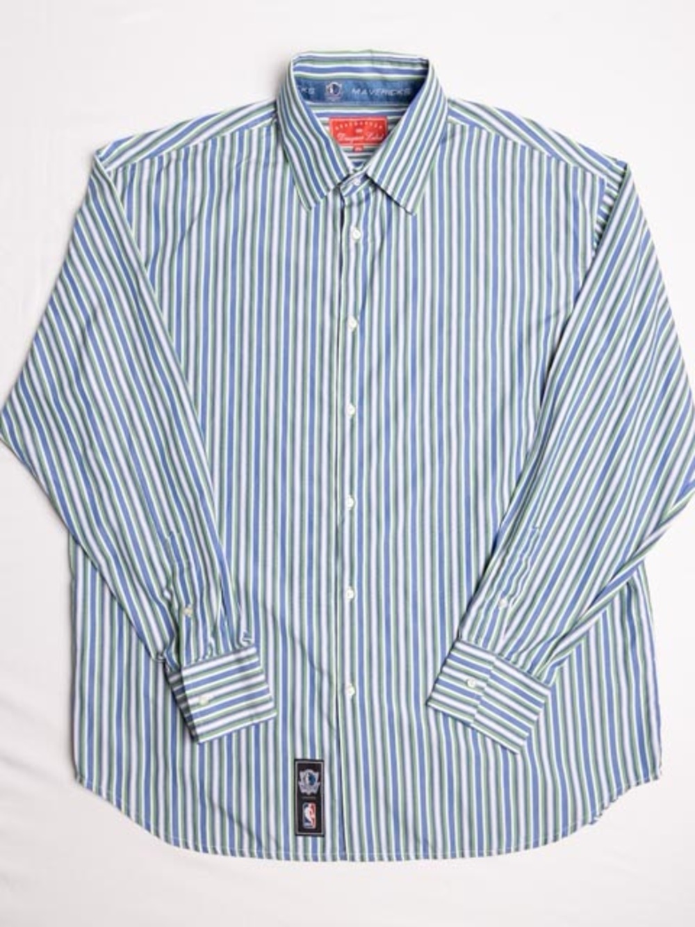 Headmaster NBA Dallas Mavericks Mens 2XL Striped Dress Shirt Long Sleeve Button